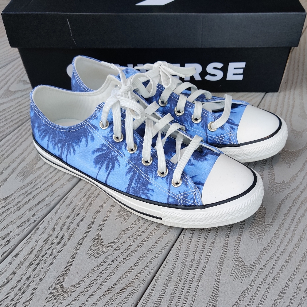 Converse Chuck Taylor All-Star Blue Sunset Palm Design 🌴 Womens Size 9